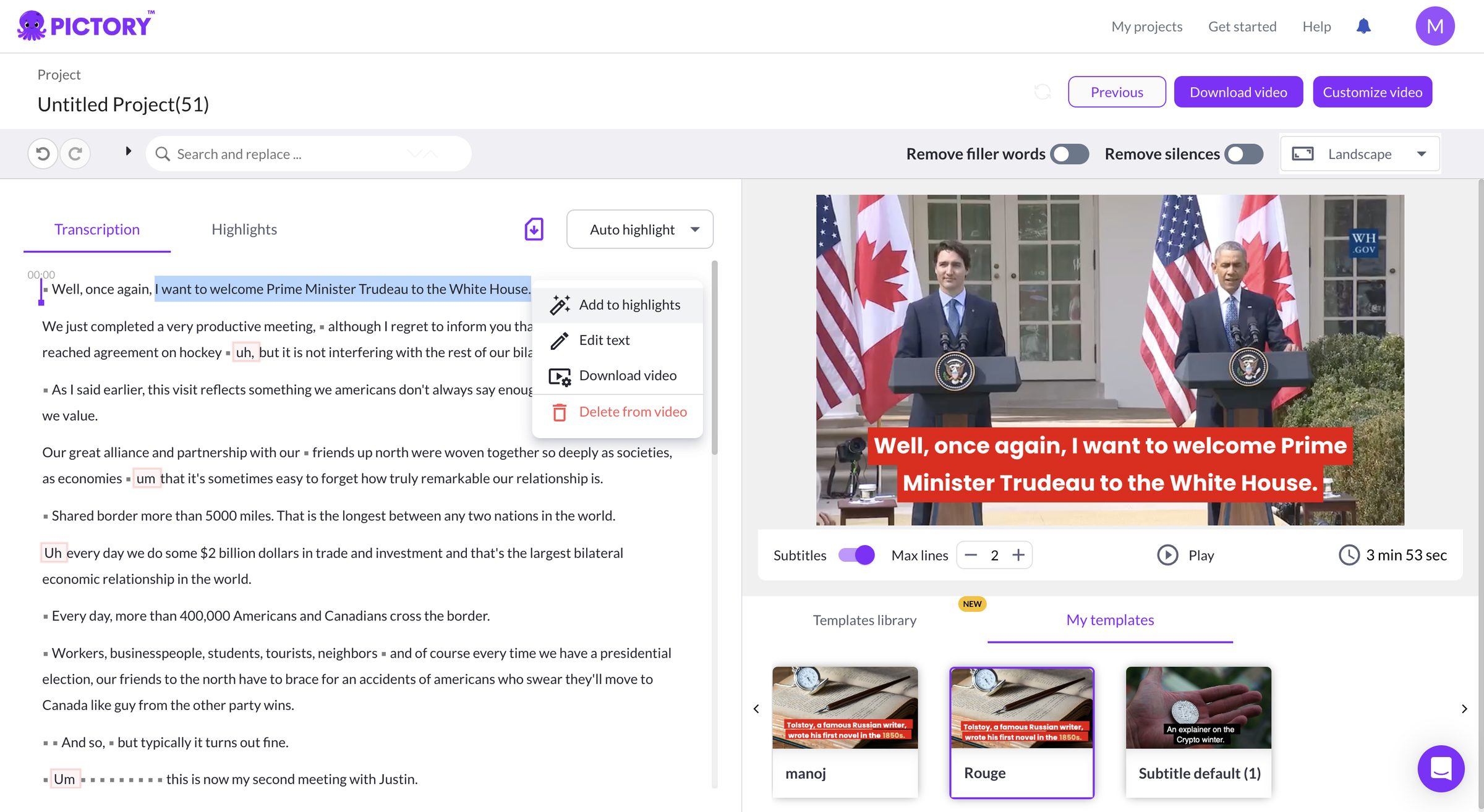 AI-powered video creation and editing — project visual