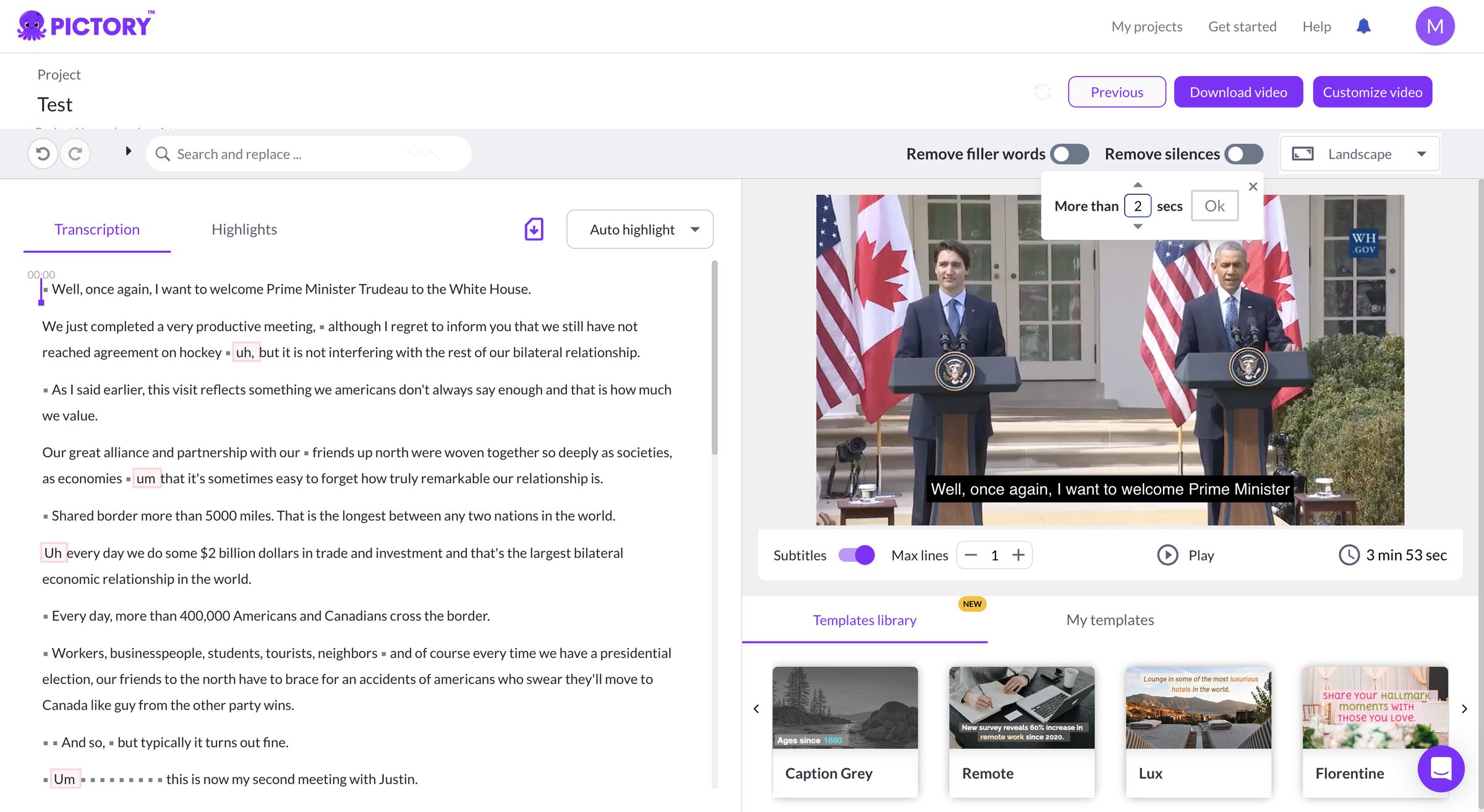 AI-powered video creation and editing — project visual