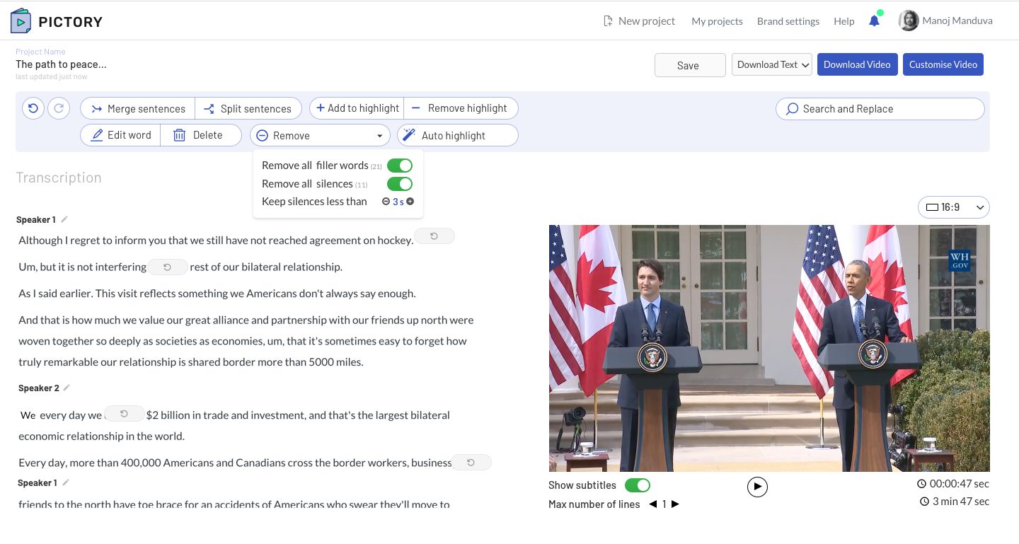 AI-powered video creation and editing — project visual